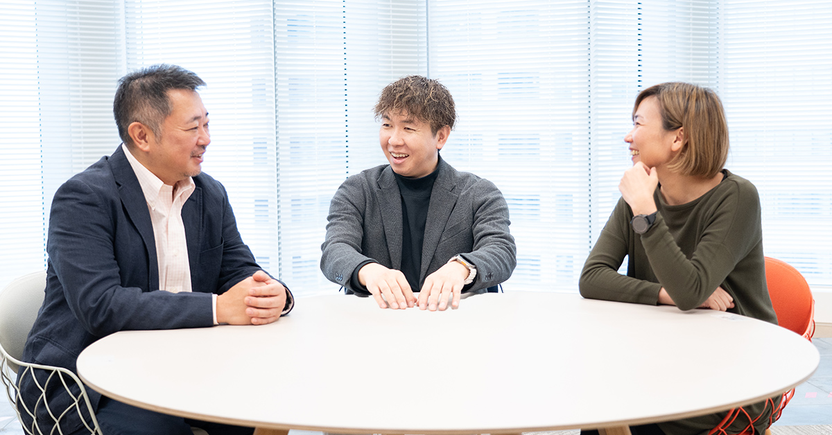 松本、原田、藤原の３人の集合写真