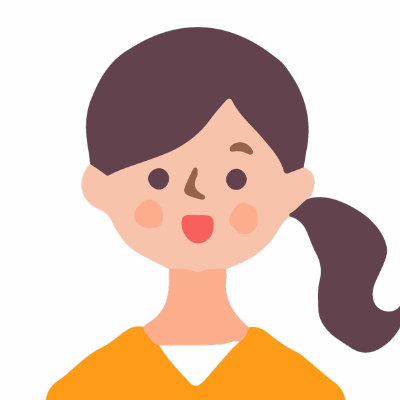 一つ結びの女性のイラスト