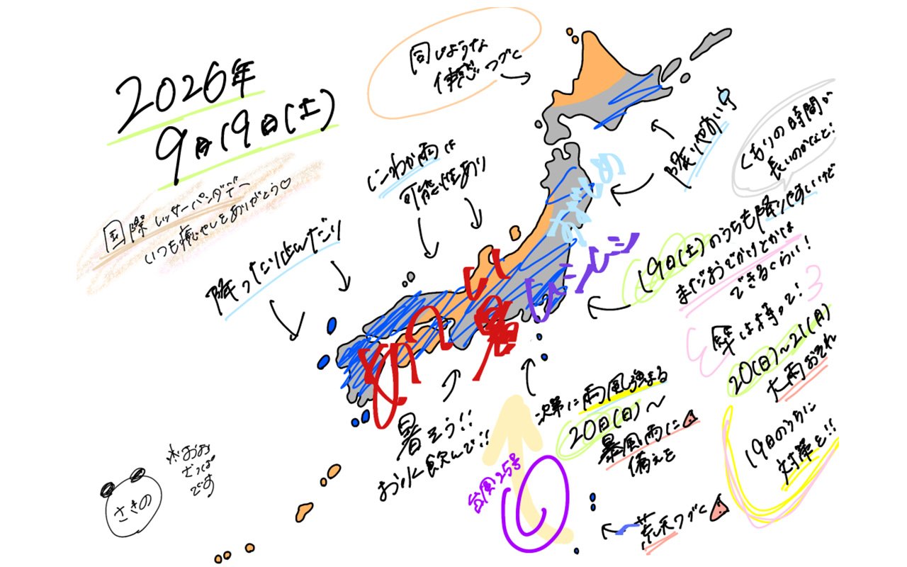 井澤さんのイラスト。この日は「ムシムシ」。